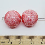 16mm Round (10) - Watermelon - Vintage Pastel Marbled Effect Beads
