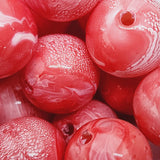 16mm Round (10) - Watermelon - Vintage Pastel Marbled Effect Beads