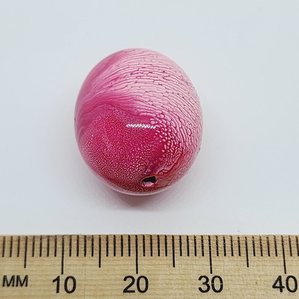 22x18mm Oval (10) - Pink - Vintage Pastel Marbled Effect Beads