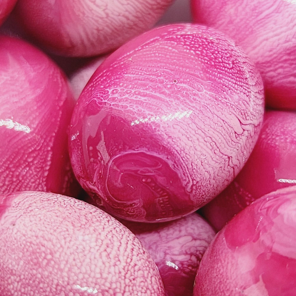 22x18mm Oval (10) - Pink - Vintage Pastel Marbled Effect Beads