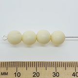 8mm Round (50) - Light Cream - Pottery Look Lucite Beads - Matte