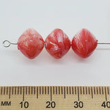 10x12mm Rondelle (50) - Watermelon - Vintage Pastel Marbled Effect Beads