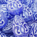 19x13mm Teardrop (10) - Blue w. White - Vintage Baroque Lucite Beads