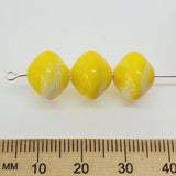 10x12mm Rondelle (50) - Yellow - Vintage Pastel Marbled Effect Beads