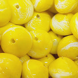 10x12mm Rondelle (50) - Yellow - Vintage Pastel Marbled Effect Beads