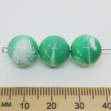 12mm Round (25) - Green - Vintage Pastel Marbled Effect Beads