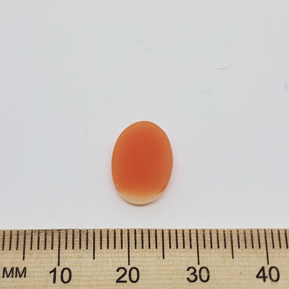 15x10mm Oval (1) - Facing Left - Dark Peach & Ivory - Vintage Cameo
