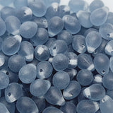 7x5mm Teardrop (25) - Indicolite Blue Frosted - Vintage Czech Glass Beads