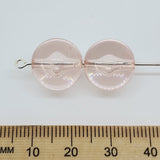 14mm Round (25) - Light Pink Transparent -  Vintage Lucite Beads