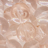 14mm Round (25) - Light Pink Transparent -  Vintage Lucite Beads