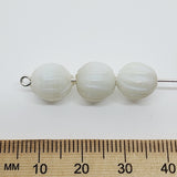 10x9mm Onion (50) - Opaque White Lustre - Indian Glass Vintage Beads
