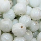 10x9mm Onion (50) - Opaque White Lustre - Indian Glass Vintage Beads
