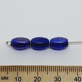 10x6mm Oval (50) - Transparent Sapphire Blue Lustre - Indian Glass Vintage Beads