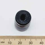 20mm Tube (5) - Black w. Red & White Trailed Lines - Glass Vintage Replica Trade Beads