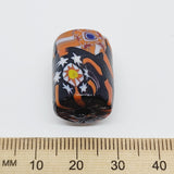 17mm Tube (5) - Orange w. Colours (Furnace-Wound) - Glass Vintage Replica Trade Beadsa