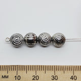 8mm Round (50) - Antique Silver - Vintage Metalised Beads
