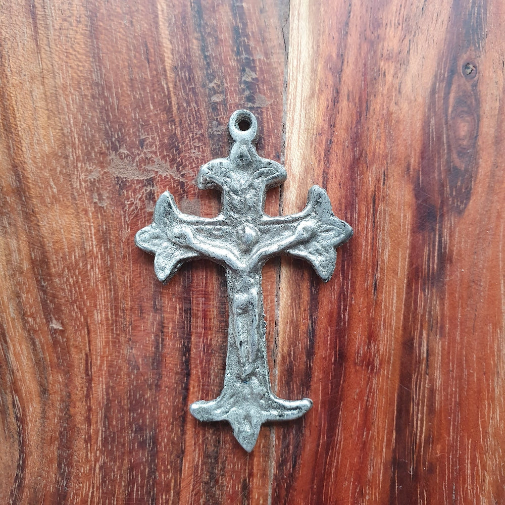 58mm Crucifix - Antique Silver