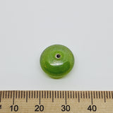 8x14mm Rondelle (25) - Transparent Green Lustre - Indian Glass Vintage Beads