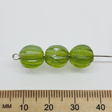 10x9mm Onion (50) - Transparent Green Lustre - Indian Glass Vintage Beads