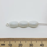 10x6mm Oval (50) - Opaque White Lustre - Indian Glass Vintage Beads