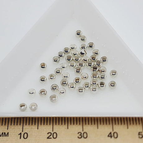 3mm Crimps - Silver (50) - Bead Shack