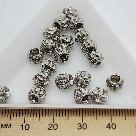 6.5mm Roman Bead (20) - Platinum - Bead Shack