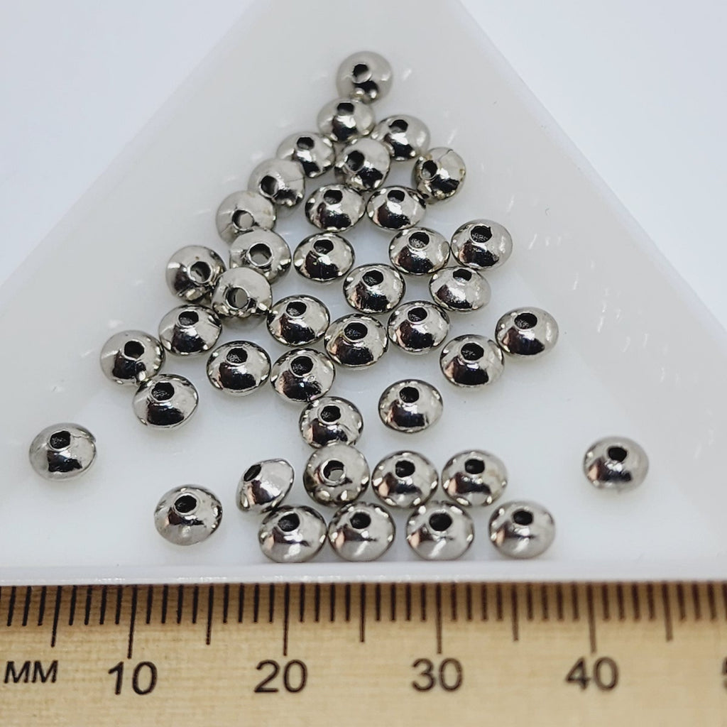 3x5mm UFO Bead (100) - Platinum - Bead Shack