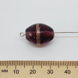 19x14mm Oval (10) - Amethyst Transparent w. Aventurine - Glass Vintage Replica Trade Lampwork Beads