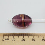 19x14mm Oval (10) - Light Amethyst Transparent w. Aventurine - Glass Vintage Replica Trade Lampwork Beads