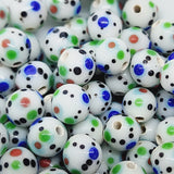 Round White w. Coloured Dots (10)