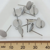 8mm Studs w. Loop (10) - Platinum