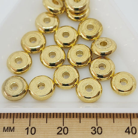 2.5x9mm Donut Bead - Gold (25) - Bead Shack