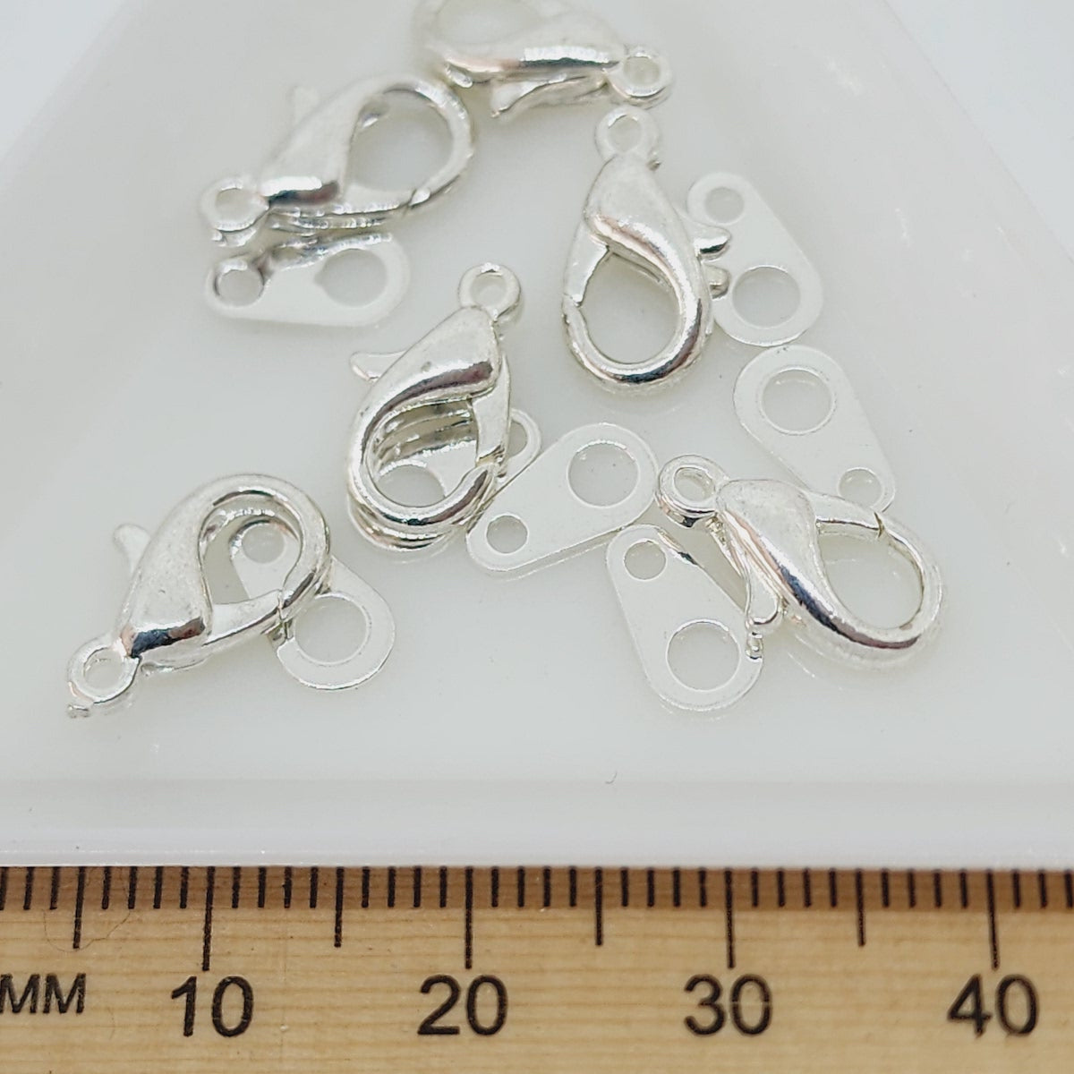 13mm Parrot Clasp & Tags (10) - Silver - Bead Shack