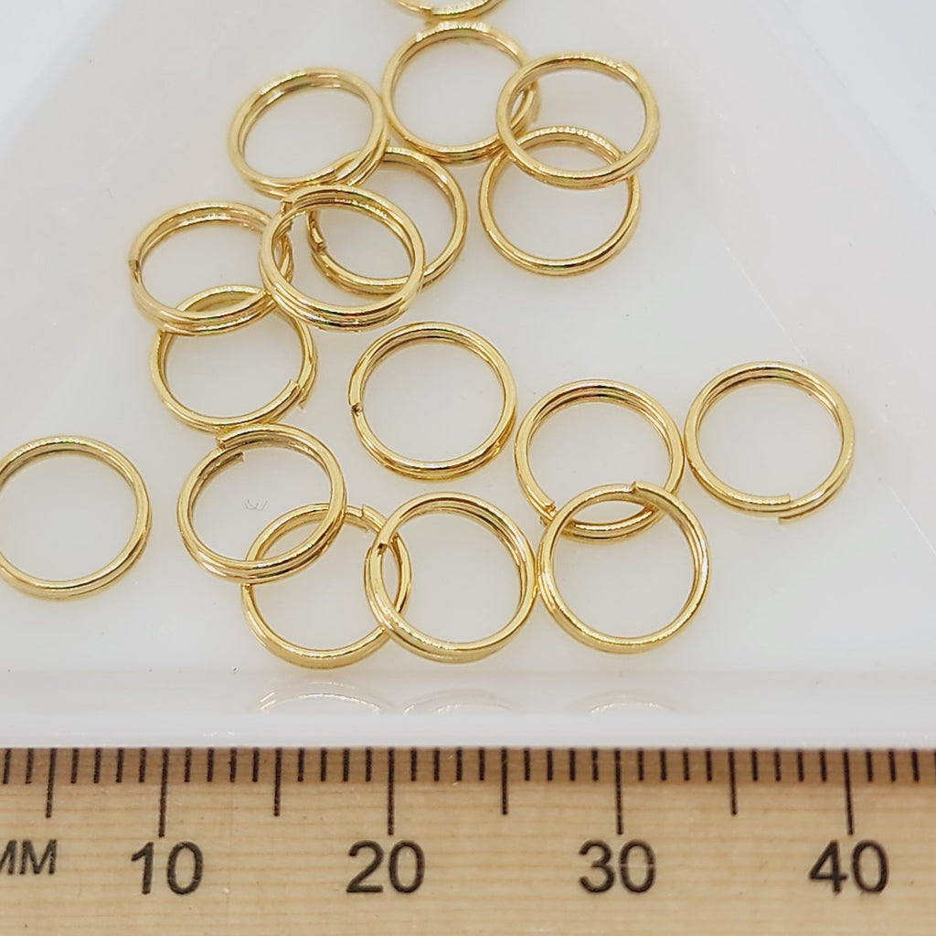 8mm Splitrings (50) - Gold - Bead Shack