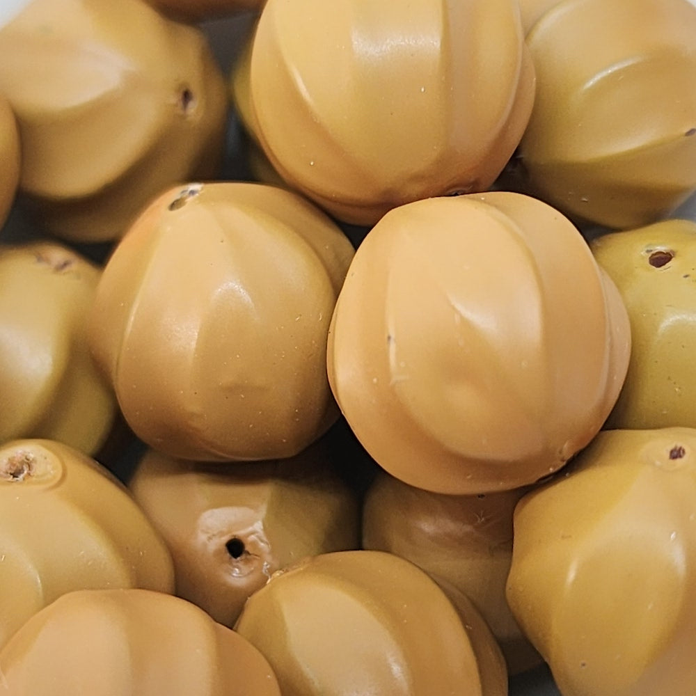 14mm Nut (50) - Brown - Pottery Look Lucite Beads - Matte