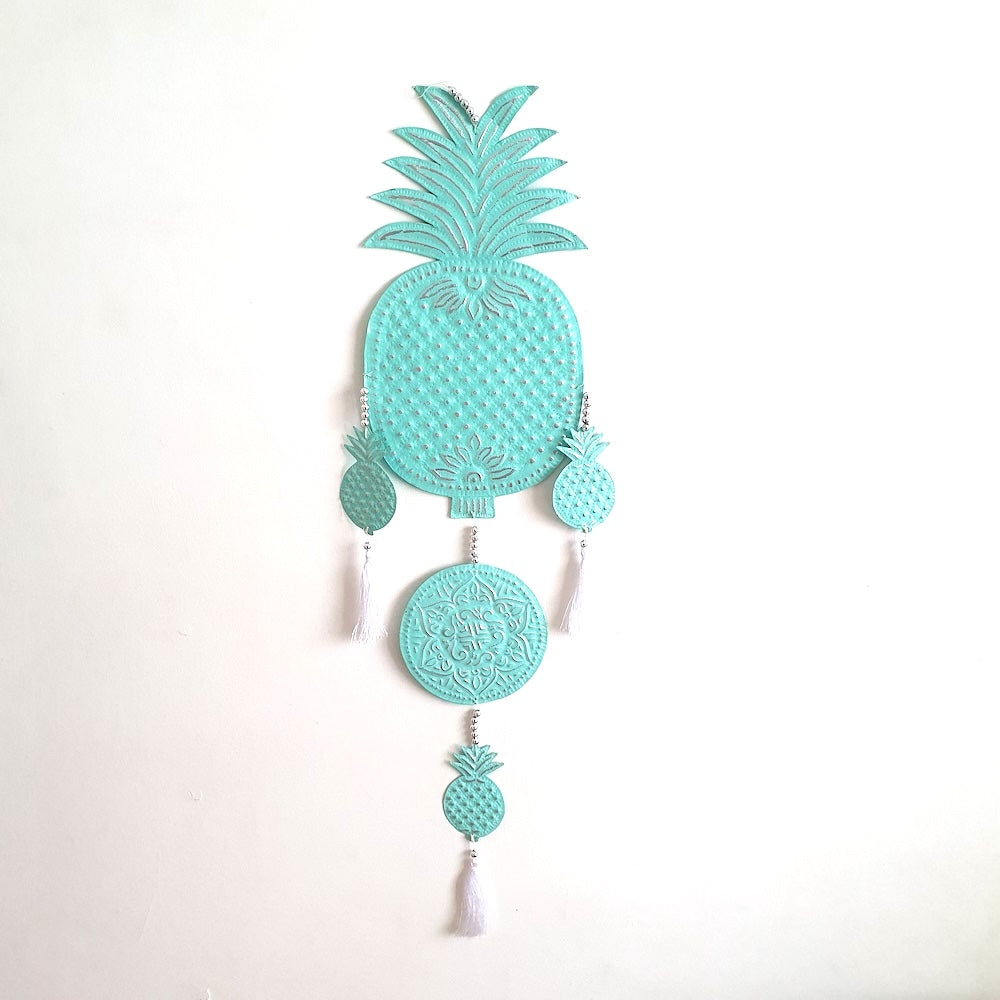 Pressed Metal Hanger Decoration - Pineapple - Mint