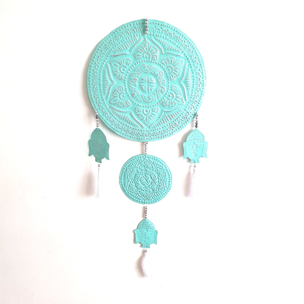 Pressed Metal Hanger Decoration - Mandala - Mint