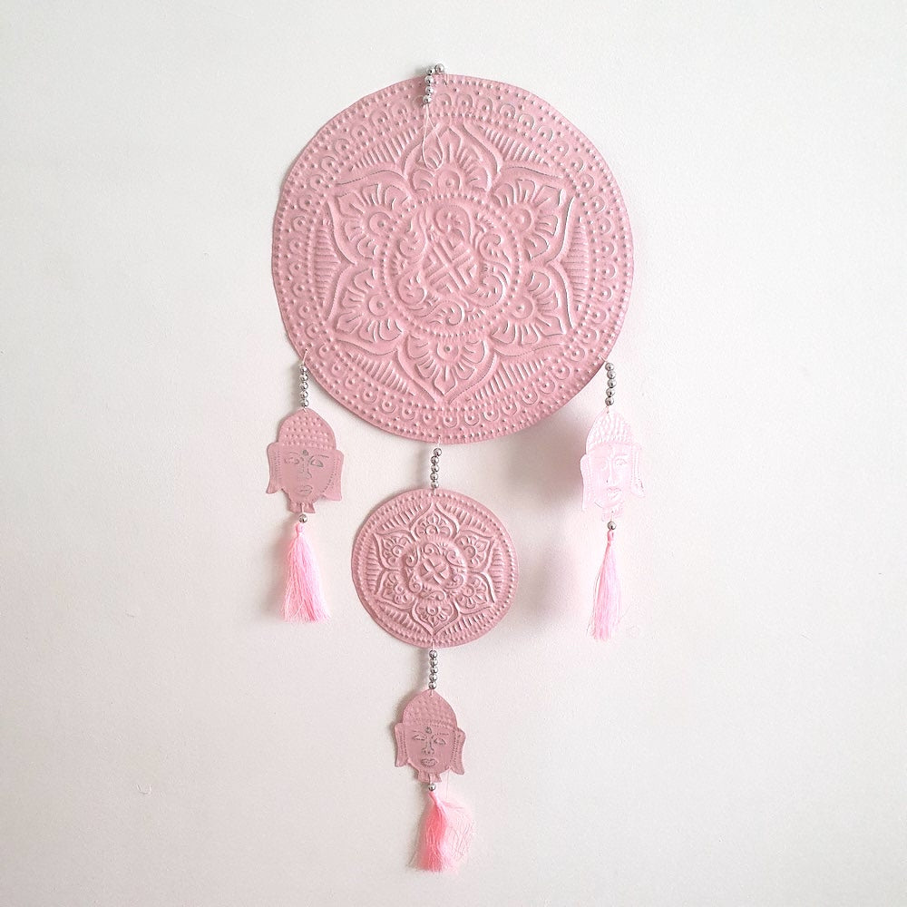 Pressed Metal Hanger Decoration - Mandala - Pink