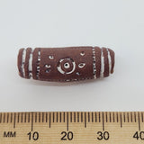 30~35mm Tube (10) - Brown Terracotta - Vintage Clay Beads