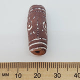 30~35mm Tube (10) - Brown Terracotta - Vintage Clay Beads