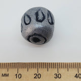 15x15mm Drum w. Teardrops (10) - Antique Silver - Vintage Clay Beads