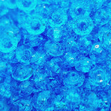 Turquoise Transparent - 4x6mm Faceted Rondelles (100) - Acrylic Fun Beads