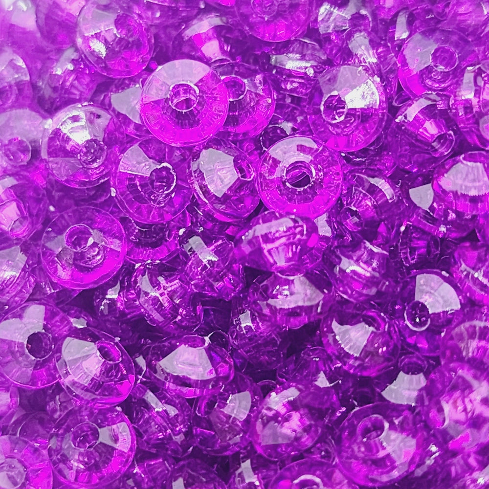 Dark Amethyst Transparent - 4x6mm Faceted Rondelles (100) - Acrylic Fun Beads