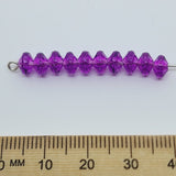 Dark Amethyst Transparent - 4x6mm Faceted Rondelles (100) - Acrylic Fun Beads