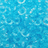 Light Turquoise Transparent - 4x6mm Faceted Rondelles (100) - Acrylic Fun Beads