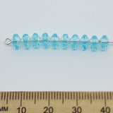 Light Turquoise Transparent - 4x6mm Faceted Rondelles (100) - Acrylic Fun Beads