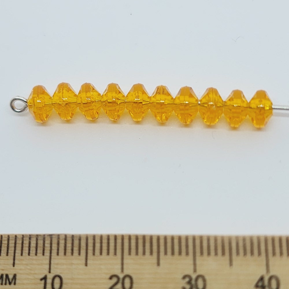 Topaz Transparent - 4x6mm Faceted Rondelles (100) - Acrylic Fun Beads