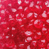 Ruby Red Transparent - 4x6mm Faceted Rondelles (100) - Acrylic Fun Beads
