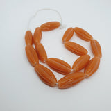 Starfruit Long  - Orange Opaque - Java Glass Lampwork Beads - (1 strand)