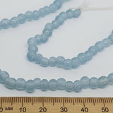 5~6mm Round - Light Blue Transparent - Java Glass Lampwork Beads - (1 strand)